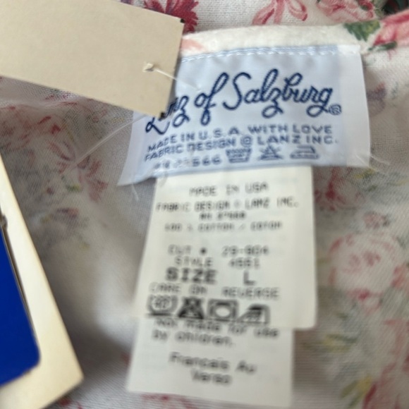 Lanz of Salzburg Vintage Cotton Flannel Nightgown NWT size L Dead stock - Picture 6 of 8